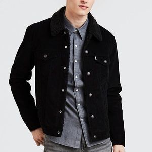 Black Corduroy Sherpa Jacket